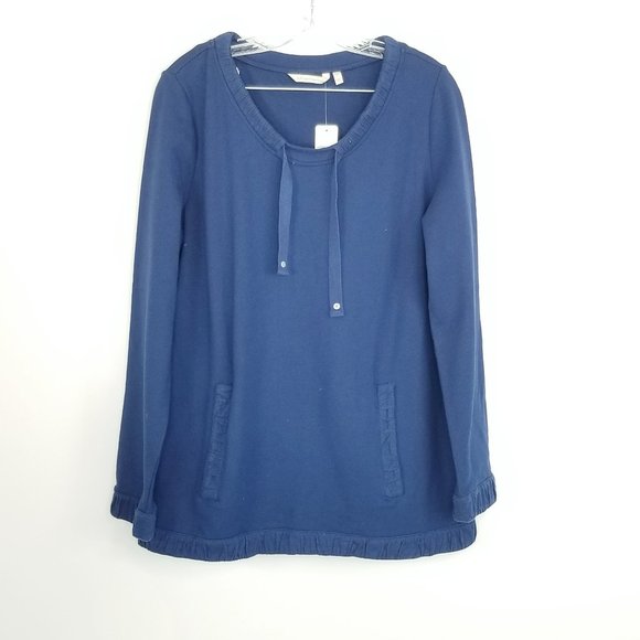 NEW Soft Surrounding Sz Large Pullover Navy Sweater - Picture 1 of 12